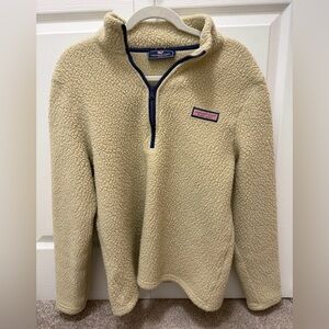 Vineyard Vines Men's Cream Zip-Up Sweater